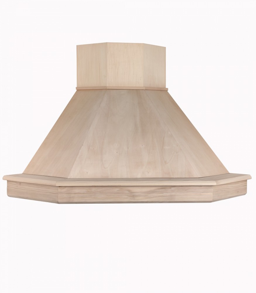 Cappa classica STOCK angolo 105X105 rustica legno grezzo senza motore